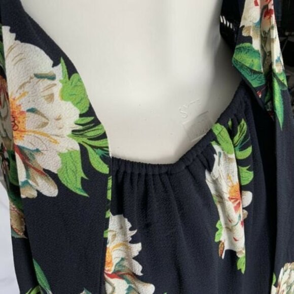 Zesica Floral Halter Strappy Back Maxi Dress Blue L - Picture 10 of 11